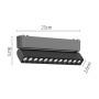 Σποτ LED 12W 3CCT για Ultra-Thin μαγνητική ράγα μαύρο (by tuya and zigbee) D:23cmX8cm (T04805-BL)