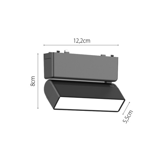 Σποτ LED 5W 3CCT για Ultra-Thin μαγνητική ράγα λευκό (by tuya and zigbee) D:12,8cmX8cm (T04905-WH)