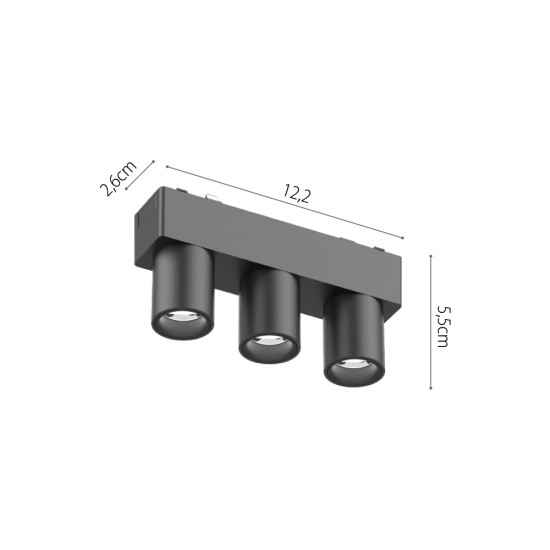 Φωτιστικό LED 5W 3CCT για Ultra-Thin μαγν. ράγα λευκό(by tuya & zigbee) D:12,2cmX5,5cm (T05005-WH)	