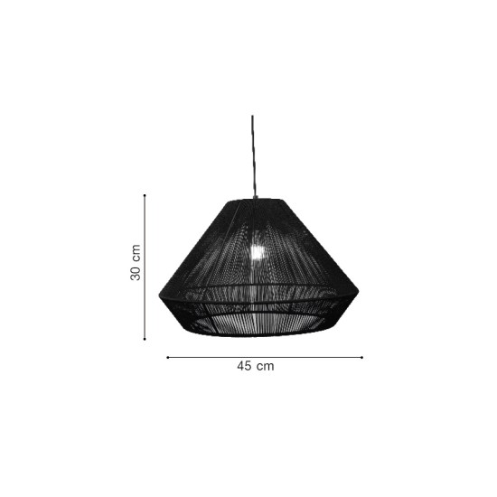 Κρεμαστό φωτιστικό με καπέλο απο ίνα 1xE27 D:45cm (4057-B)