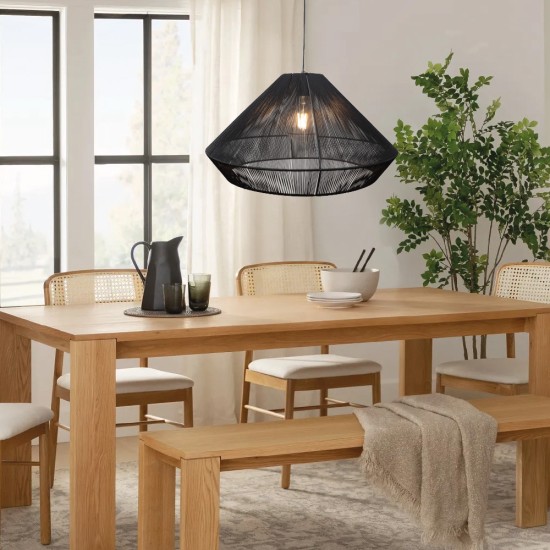 Κρεμαστό φωτιστικό με καπέλο απο ίνα 1xE27 D:60cm (4057-A)