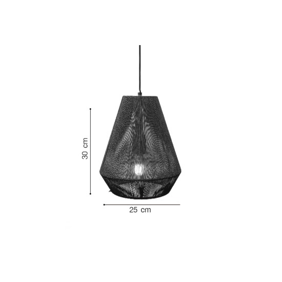 Κρεμαστό φωτιστικό με καπέλο απο ίνα 1xE27 D:25cm (4057-C)