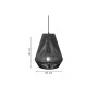 Κρεμαστό φωτιστικό με καπέλο απο ίνα 1xE27 D:25cm (4057-C)