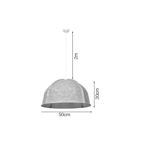 Acoustic Light 1xE27 Pendant Light D:50x30cm (4061)