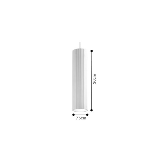 Κρεμαστό φωτιστικό λευκό από γύψο 1XGU10 D:30cm (4064-White)