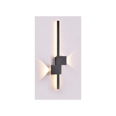 Επιτοίχιο φωτιστικό LED 14W & 2*3W 3CCT από μαύρο μέταλλο (43043-BL)