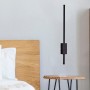 Επιτοίχιο φωτιστικό LED 12W 3CCT από μαύρο μέταλλο (43045-BL)