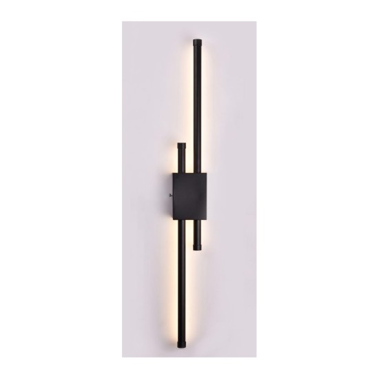 Επιτοίχιο φωτιστικό LED 19W 3CCT από μαύρο μέταλλο (43046-BL)