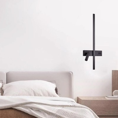 Επιτοίχιο φωτιστικό LED 10W & 3W 3CCT από μαύρο μέταλλο (43047-BL)