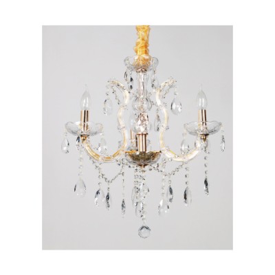 Κρεμαστό φωτιστικό από χρυσό μέταλλο γυαλί και κρύσταλλα 3XE14 D:45cm (5244-3-Χρυσό) Κρεμαστό φωτιστικό από χρυσό μέταλλο γυαλί και κρύσταλλα 3XE14 D:45cm (5244-3-Χρυσό)