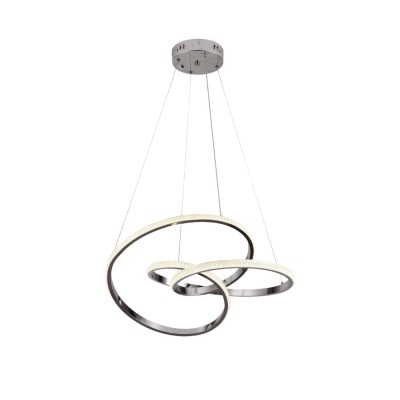 Κρεμαστό φωτιστικό LED 40W 3CCT (by switch on base) σε χρώμιο D:45cm (6092-B-Chrome)