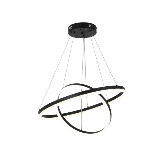 Κρεμαστό φωτιστικό LED 58W 3CCT (by switch on base) D:60cm (6095-B-Black)