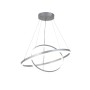 Κρεμαστό φωτιστικό LED 58W 3CCT (by switch on base) D:60cm (6095-B-Silver)