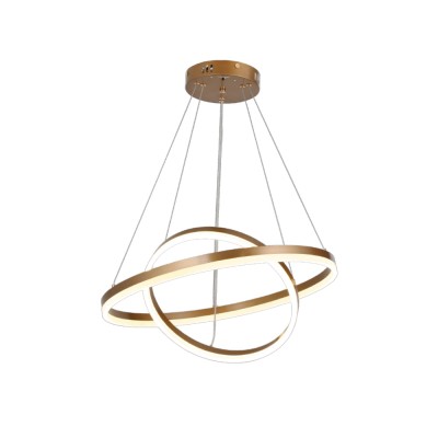 Κρεμαστό φωτιστικό LED 58W 3CCT (by switch on base)  D:60cm (6095-B-Golden)