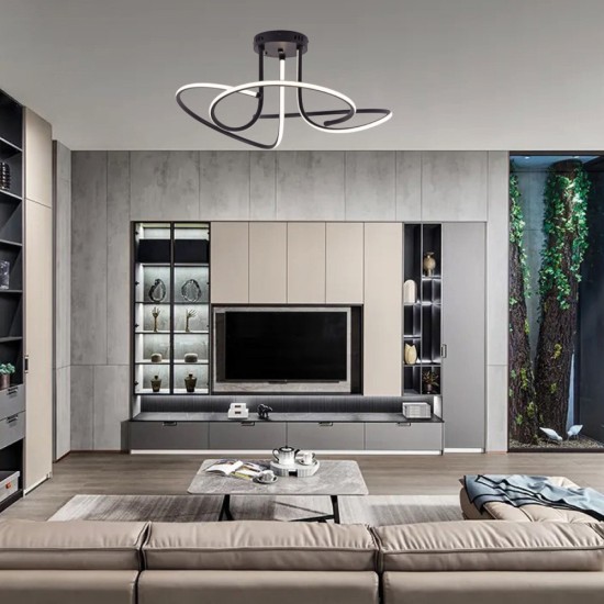 Φωτιστικό οροφής LED 56W 3CCT (by switch on base) (6096-Golden)