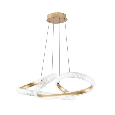 Κρεμαστό φωτιστικό LED 40W 3CCT (by switch on base) σε χρώμιο D:60cm (6100-Golden)