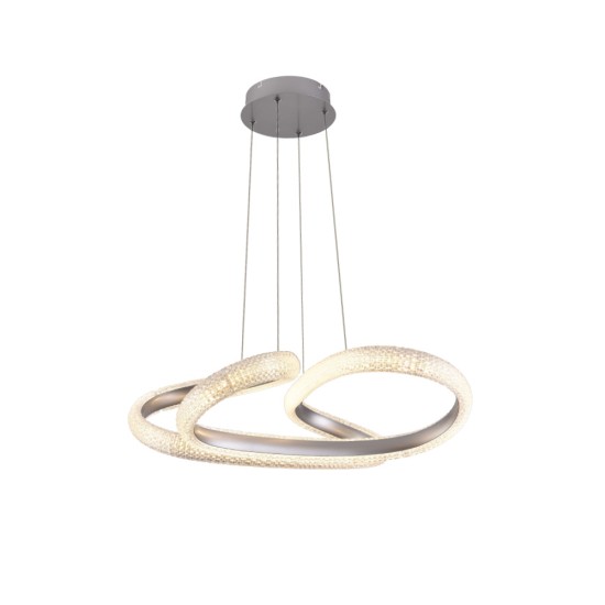 Κρεμαστό φωτιστικό LED 40W 3CCT (by switch on base)  σε χρώμιο D:60cm (6101-Chrome)