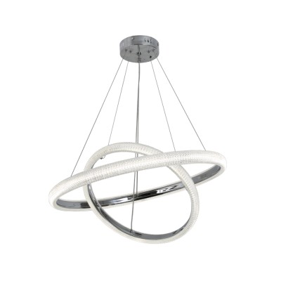 Κρεμαστό φωτιστικό LED 60W 3CCT (by switch on base) σε χρώμιο D:60cm (6102-Chrome)