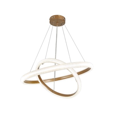 Κρεμαστό φωτιστικό LED 60W 3CCT (by switch on base) σε χρώμιο D:60cm (6102-Golden)