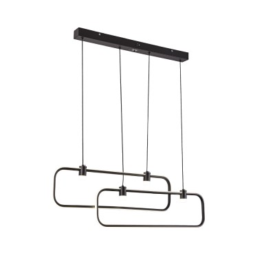 Κρεμαστό φωτιστικό LED 60W 3CCT σε μαύρη απόχρωση D:80cm (6103-Black)