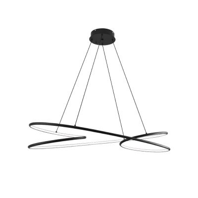 Κρεμαστό φωτιστικό LED 72W 3CCT σε μαύρο χρώμα D:42cm (6106-Black)