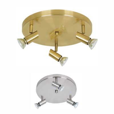  Επιτοίχιο σποτ από μέταλλο σε οξυντέ απόχρωση 3XGU10 D:25cm (9075-3Φ-Οξυντέ)