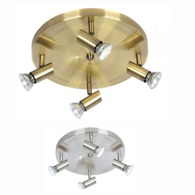  Επιτοίχιο σποτ από μέταλλο σε οξυντέ απόχρωση 4XGU10 D:30cm (9075-4Φ-Οξυντέ)