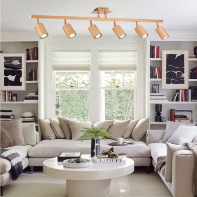 Επιτοίχιο σποτ από χρυσαφί μέταλλο 6XGU10 D:110cm (9082-6) Επιτοίχιο σποτ από χρυσαφί μέταλλο 6XGU10 D:110cm (9082-6)