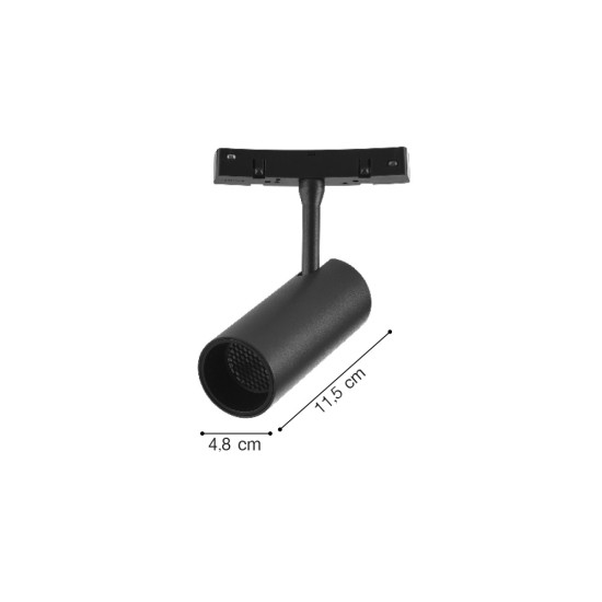 Σποτ για Curved μαγνητική ράγα LED 12W 3000K σε μαύρη απόχρωση D:4,8x11,5cm (TMC0051-Black)