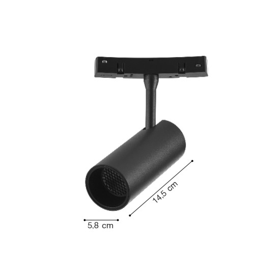 Σποτ για Curved μαγνητική ράγα LED 20W 3000K σε μαύρη απόχρωση D:5,8x14,5cm (TMC0061-Black)