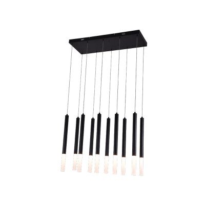 Κρεμαστό φωτιστικό LED 10*5W 3000K από μαύρο μέταλλο D:75X200cm (4066-10-Black)