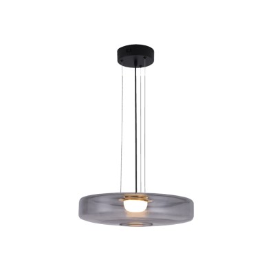 Κρεμαστό φωτιστικό από φιμέ γυαλί 12W 1644LM 3000K D:45x11cm (4069-Smoky)