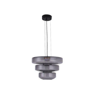 Κρεμαστό φωτιστικό από φιμέ γυαλί 12W 1644LM 3000K D:45x33cm (4070-Smoky)