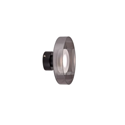 Κρεμαστό φωτιστικό από μαύρο μέταλλο και φιμέ γυαλί 12W 1320LM 3CCT D:20cm (43060-Black/smoky)