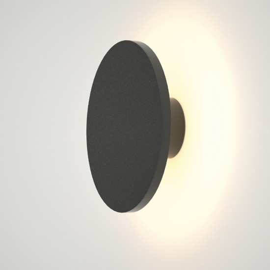 Geneva Ανθρακί LED Επιτοίχιο Φωτιστικό, 8W, 3CCT, IP45, D:17x5,5cm