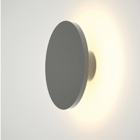 Geneva Γκρι LED Επιτοίχιο Φωτιστικό, 8W, 3CCT, IP45, D:17x5,5cm