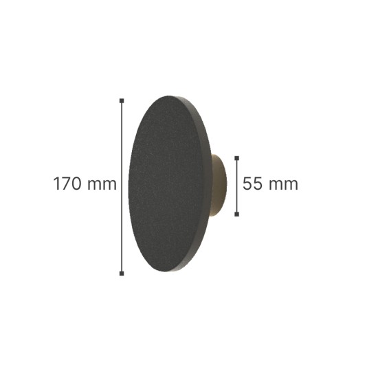 Geneva Γκρι LED Επιτοίχιο Φωτιστικό, 8W, 3CCT, IP45, D:17x5,5cm