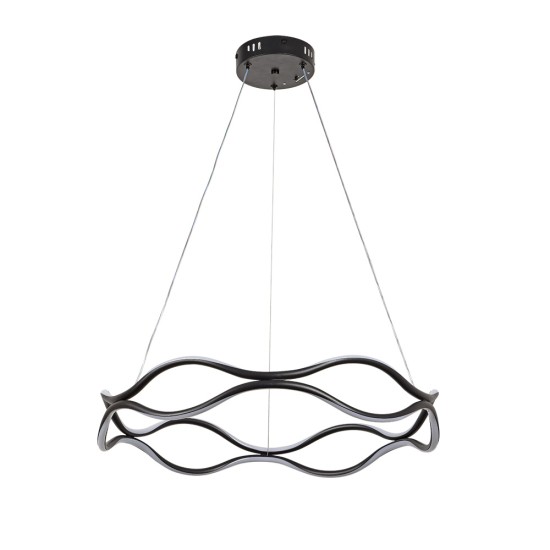 Κρεμαστό φωτιστικό LED 80W 3CCT dimmable 3steps από αλουμίνιο και ακρυλικό D:60cm (6097-Black)