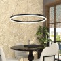 Κρεμαστό φωτιστικό LED 45W 3CCT dimmable 3steps από αλουμίνιο και ακρυλικό D:60cm (6095-C-Black)