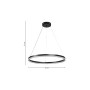 Κρεμαστό φωτιστικό LED 45W 3CCT dimmable 3steps από αλουμίνιο και ακρυλικό D:60cm (6095-C-Black)