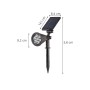 Amistad Μαύρο ηλιακό φωτιστικό, LED 2W, RGB, 180Lm, IP65, 36x14,1cm