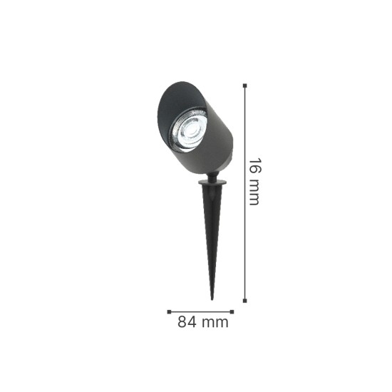 Jay Καρφωτό Φωτιστικό Ανθρακί LED Up&Down 7W 3000Κ D:16x8,4cm, IP65