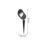 Jay Καρφωτό Φωτιστικό Ανθρακί LED Up&Down 7W 3000Κ D:16x8,4cm, IP65