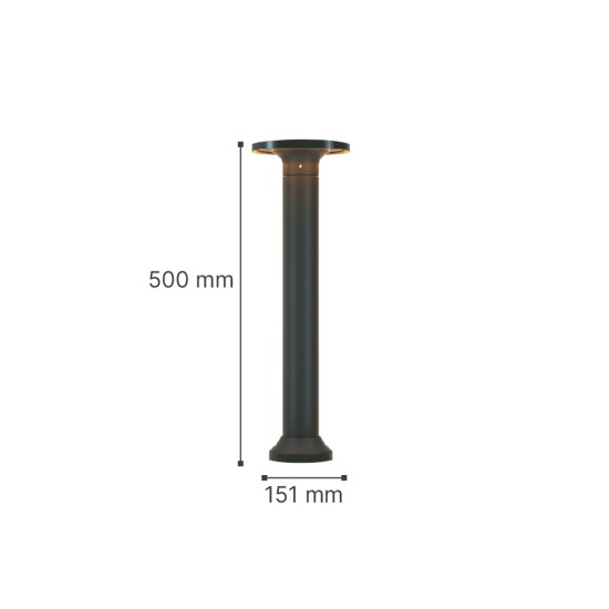 Geneva Φωτιστικό Κολωνάκι Ανθρακί LED 8W 3CCT  D:15,1x50cm, IP54