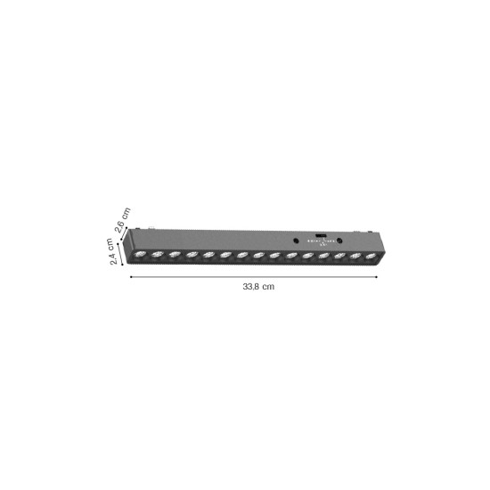 Φωτιστικό LED 15W 3CCT για Ultra-Thin μαγνητική ράγα λευκόD:33,8X2,6X2,4cm (TMU0020-WH)