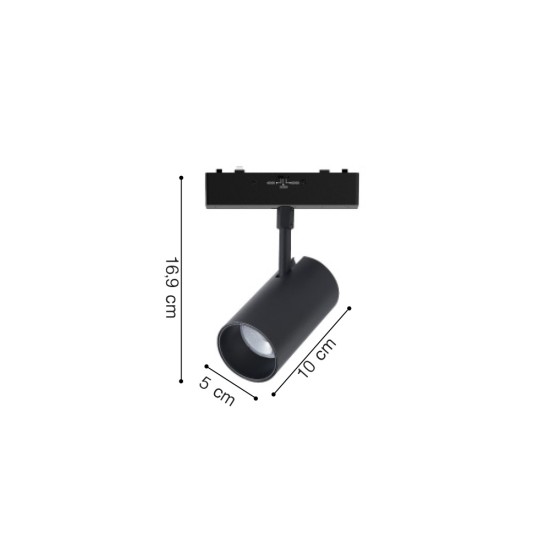 Φωτιστικό LED 9W 3CCT για Ultra-Thin μαγνητική ράγα σε λευκή απόχρωση D:5X10X16,9cm (TMU0110-White)