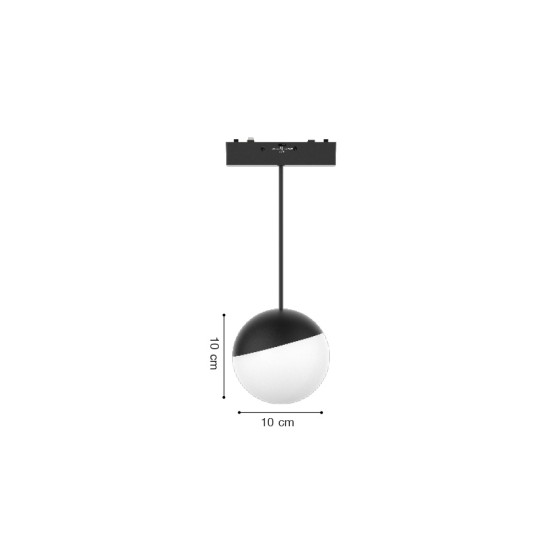 Κρεμαστό Φωτιστικό LED 6W 3000K-6000K για Ultra-Thin μαγνητική ράγα μαύρο D:10X10cm (TMZ0050-Black)