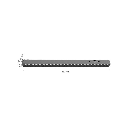 Φωτιστικό LED 25W 3CCT για Ultra-Thin μαγνητική ράγα μαύρο D:55,5X2,6X2,4cm (TMU0030-Black)