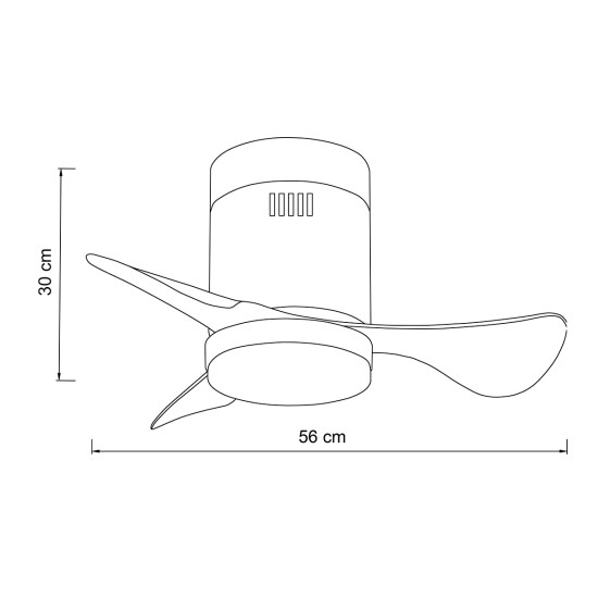 Elsinor Μαύρος/Ξύλινος Ανεμιστήρας Οροφής 15W LED, 3CCT, Dimmable