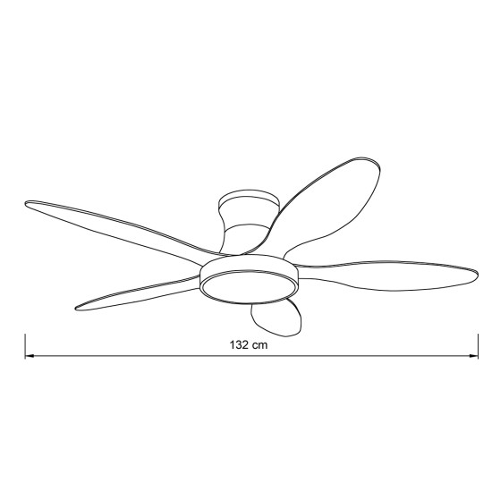 Denali Γκρι/Ξύλινος Ανεμιστήρας Οροφής 24W LED, 3CCT, Dimmable